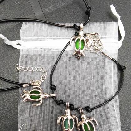 Authentic Sea Glass Bracelet And Necklace Set-..