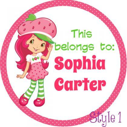 Strawberry Shortcake 2 Inches Round Label - Girl..