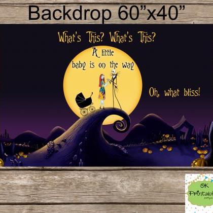 Nightmare Before Christmas Baby Shower Backdrop -..