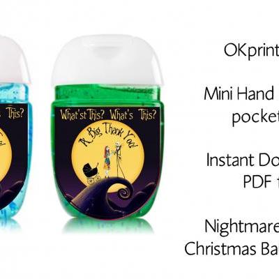 Nightmare before christmas Baby shower sanitizer labels, Baby shower Hand hand sanitizer label 1oz, party favors, pdf - Instant download
