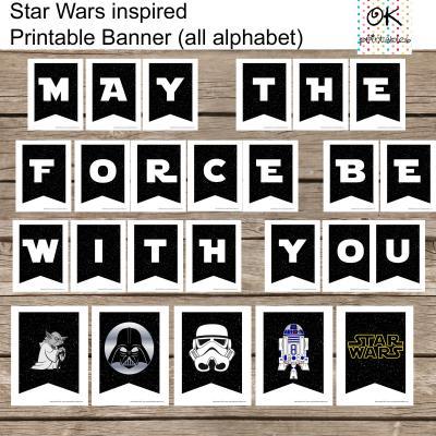 All Alphabet Star Wars Banner Printable Set- All occassion- All Alphabeth, Digital File