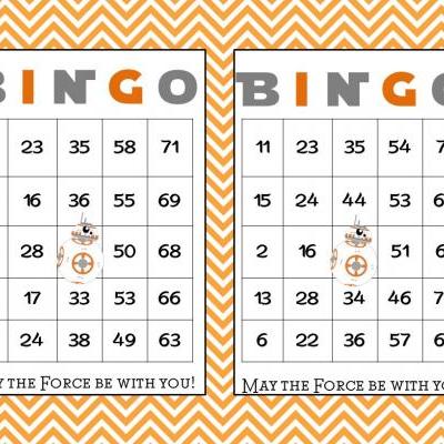 30 BB8 Star Wars The force Awakeness Bingo cards -  Printable Star Wars Game party - School BB8 star wars game -BB8 party