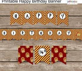 Harry Potter Inspired Happy Birthday Banner / Diy Harry Potter Style ...